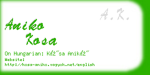 aniko kosa business card